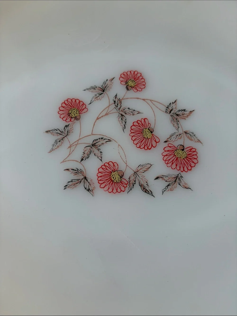 Fire King Fleurette Oval Platter Milk Glass 12 Inches